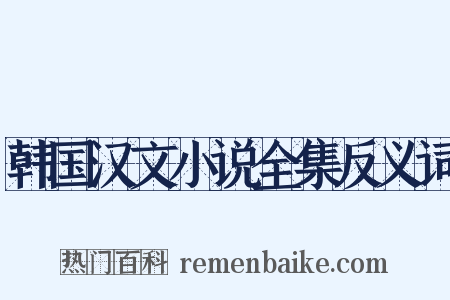 韩国汉文小说全集反义词是什么意思的图片